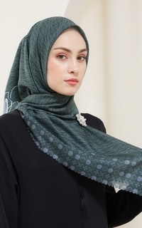 Hijab Motif Emerald Monogram Artsy Scarf