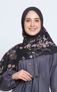 Printed Scarf [Hessya] Kaluna Scarf Series - Black