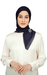 Hijab Polos Nada Voile Scarf - Maritime Blue