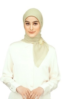 Hijab Polos Nada Voile Scarf - Moss Gray