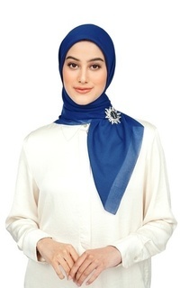 Hijab Polos Nada Voile Scarf - Blue Quartz