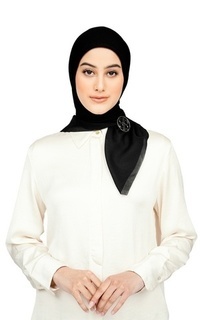 Plain Scarf Nada Voile Scarf - Jet Black