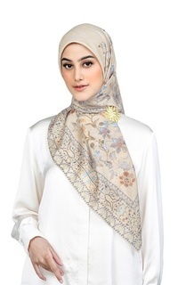 Hijab Motif Raudhah - Beige