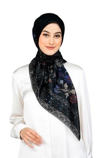 Hijab Motif Raudhah - Onyx
