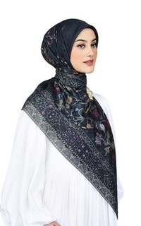 Hijab Motif Raudhah Large - Midnight