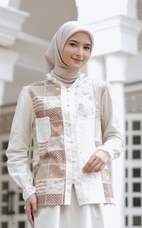 Blus - Dorothy Linen Vintage Blouse - Coklat