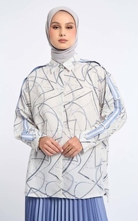 Blus Kami Hanin Belted Sleeve Top Sailor