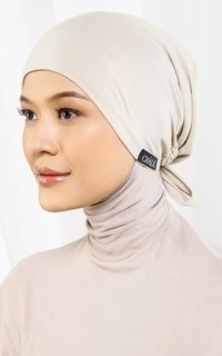 Scarf Cap Basic Tie Inner in Almond Milk