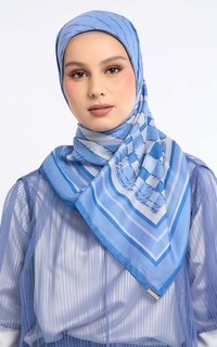 Printed Scarf Kami Mono Riddle Signature Scarf Oceanic Blue