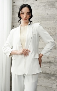 Blazer Alura Pleated Blazer - White