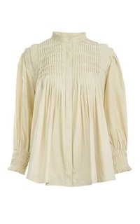 Kemeja Kessa Pleated Shirt - Beige