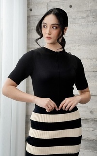 Blus Luana Knit Top - Black