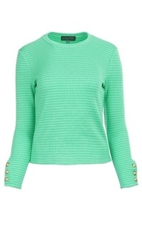 Blus Striped Knit Top - Green