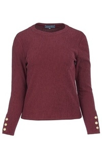 Blouse Textured Knit Top - Maroon