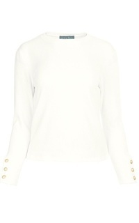 Blouse Textured Knit Top - White