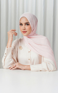 Pashmina Tapis Satin Jacquard Shawl - Peachskin