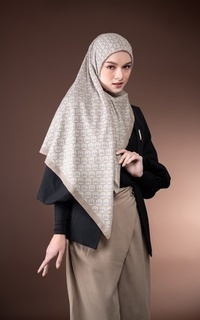 Hijab Motif HLC Scarf - Sandy Brown Large
