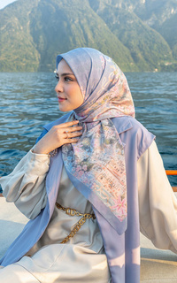 Printed Scarf Como Voile Square - Lake