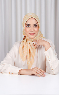 Printed Scarf Mirarina Voile Square - Peach Fuzz