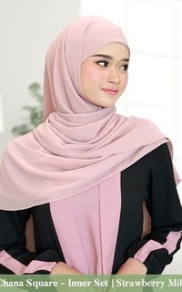 Hijab Polos Chana Square Inner Set-Hijab Instan + Inner/Alyahijabbynaja