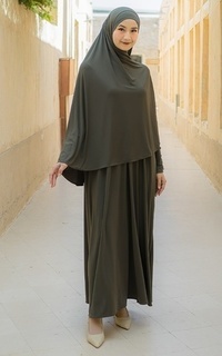 Gamis Hafisa Abaya Set Army-745233