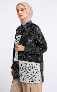 Blouse Kami Felora Embroidery Shirt Black