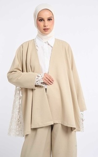 Cardigan Kami Kala Embroidery Outer Beige