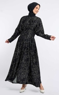 Gamis Kami Liana Pleated Dress Black