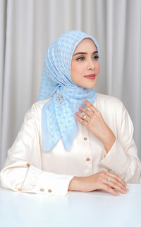 Hijab Motif Ikat Voile Square - Cashmere Blue