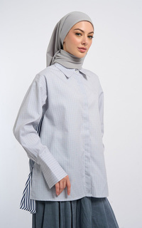 Blouse Kami Kinar Oversize Top Navy Gray