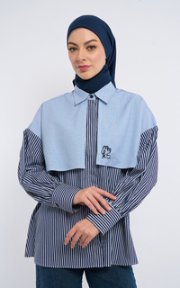 Blouse Kami Akemi Layered Top Navy