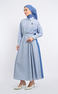 Long Dress Kami Sheva Gathered Dress Navy