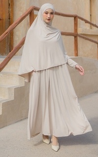 Gamis Hafisa Abaya Set Cream Almond-747022