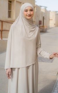 Gamis Hafisa Abaya Set Cream Almond-747023
