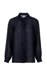 Shirt Sophia Pleated Top - Midnight