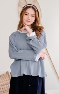 Blouse Yoenik Apparel Ryu Tops Medium Gray M18756 R64S6