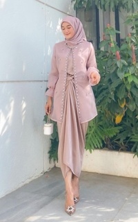 Long Dress Ravanka's Azrial Dress Rose| Gamis Pesta Kondangan