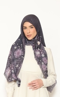 Printed Scarf [Hessya] Chandani Scarf Series -  Black