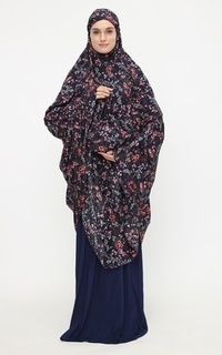 Mukena Shiva 170 Qaireen Raina Maxi Mukena Navy