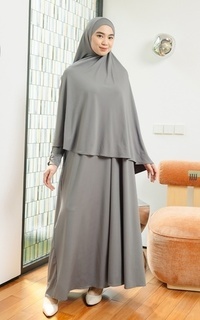 Gamis Hafisa Abaya Set Stone Grey-750633