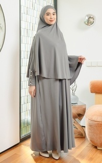 Gamis Hafisa Abaya Set Stone Grey-750634