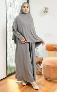 Gamis Hafisa Abaya Set Stone Grey-750635