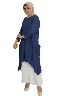 Tunic Rheina Tunik (Atasan Long Tunik) Navy