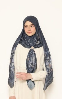 Printed Scarf [Hessya] Janika Scarf Series -  Black