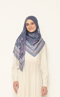 Printed Scarf [Hessya] Janika Scarf Series -  Navy