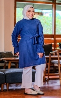 Tunik Amirah Wrinkle Tunic Navy M15714 R106S5