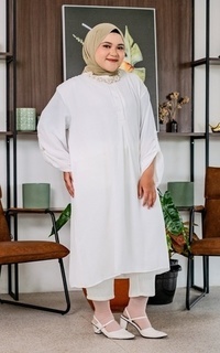 Tunik Andin Abaya Tunic White M16888 R42S5