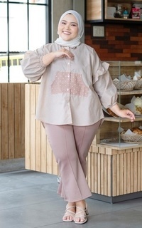 Blouse Siselyo Aniisa Pocket Square Tops Jumbo Oversize - Milo M18159 R53S3