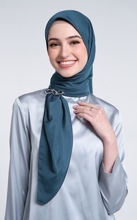 Hijab Polos Kami Ultra Satin Scarf Plain Deep Ocean