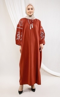 Gamis Dress Linen Bamboo Terracota